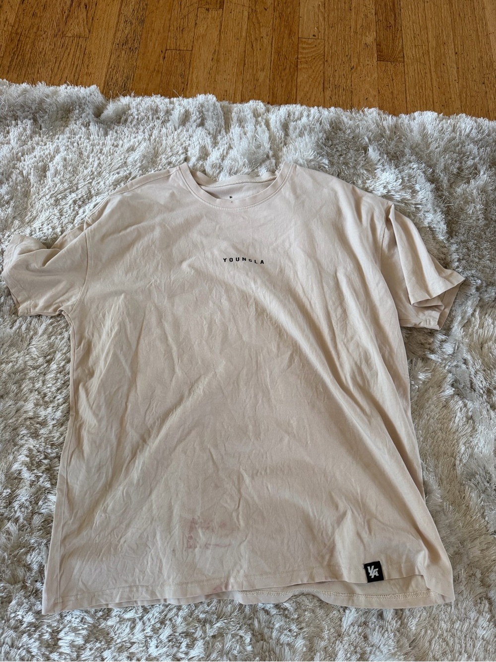 YoungLA Short Sleeve Crewneck T‑Shirt in Light Beige